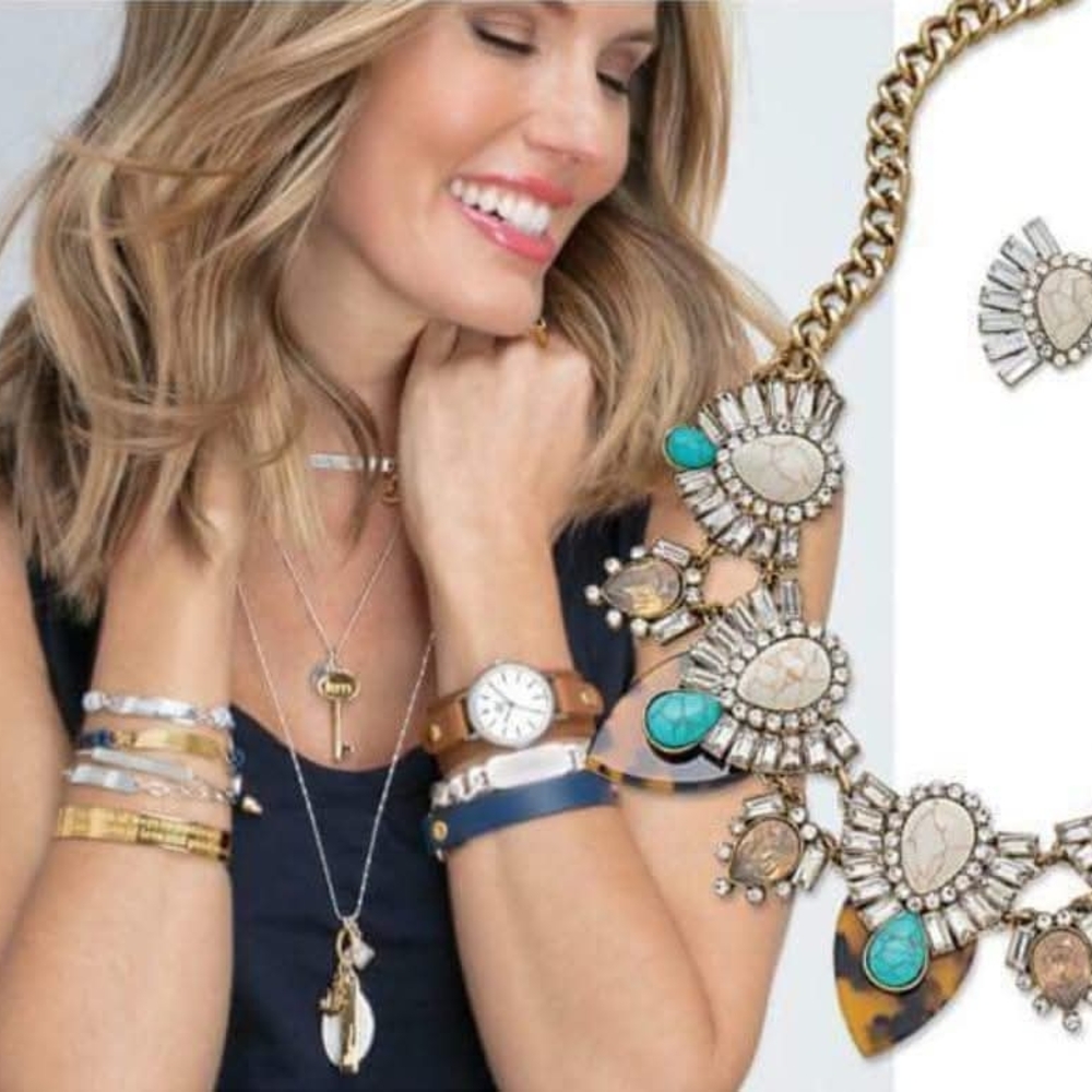 "Teal the Show" Gold and Turquoise Statement Premier Designs Necklace